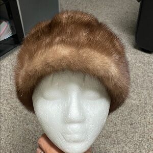 Vintage 40s/50s real mink Brown Fur Hat